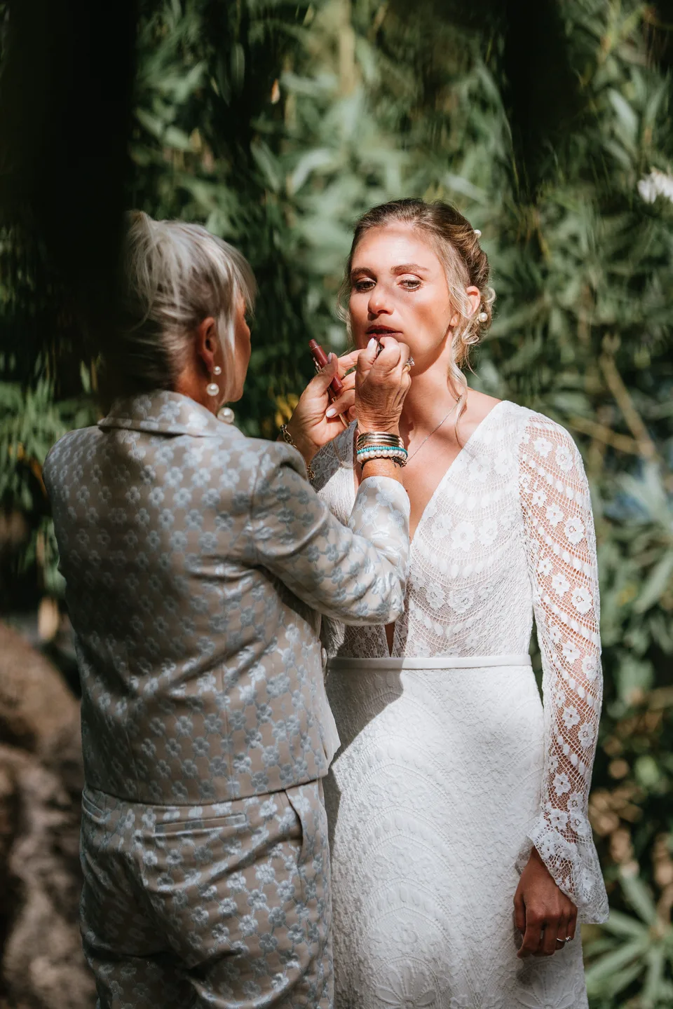 A guest holding a microphone during the ceremony