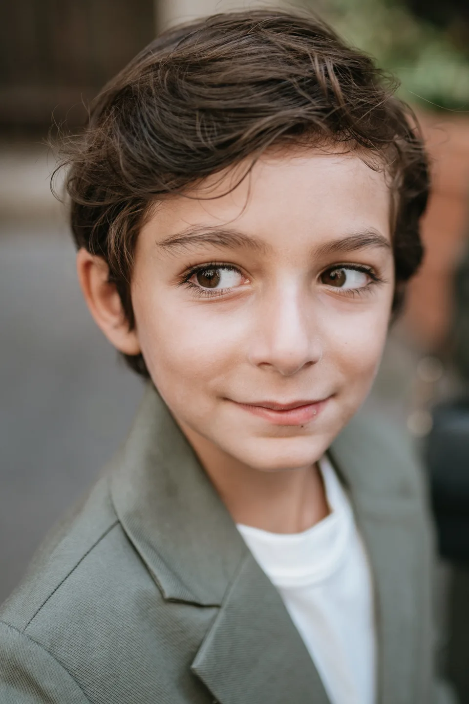 A young guest smiling