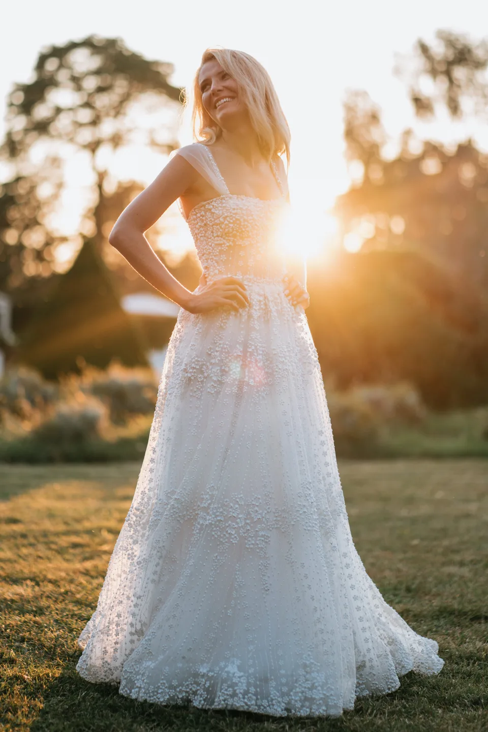 Bridal portrait in evening light