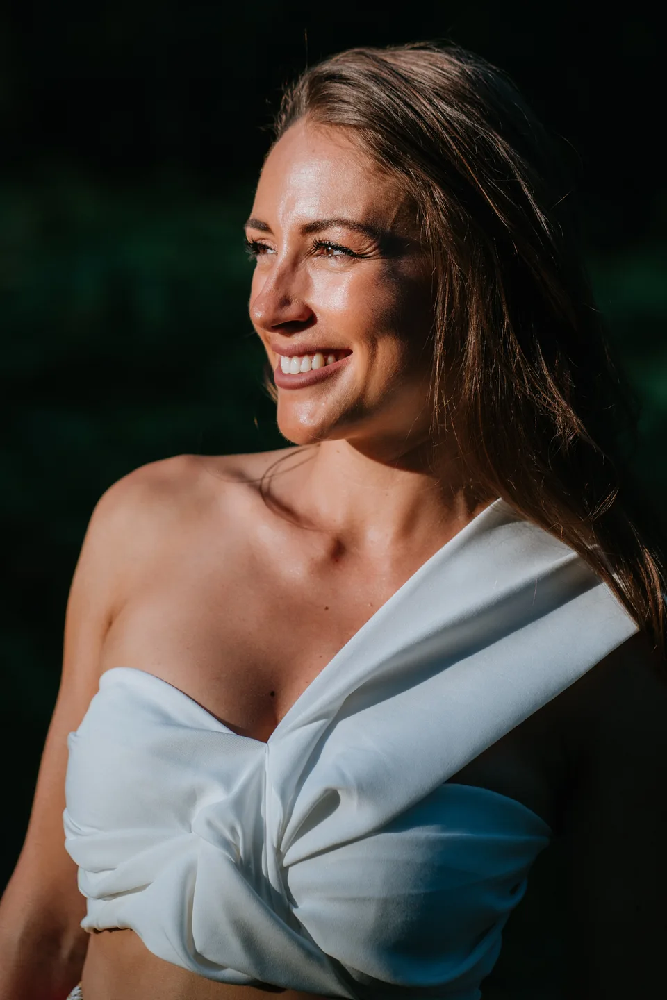 A bridal portrait in soft light